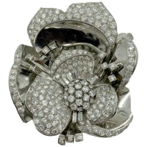 Retro Diamond Flower Brooch