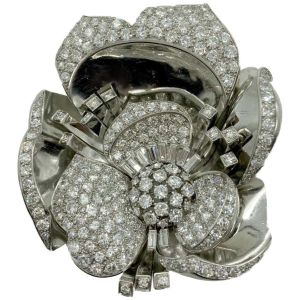 Retro Diamond Flower Brooch