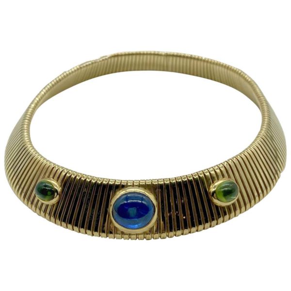 Bulgari Tubogas Sapphire and Peridot Necklace