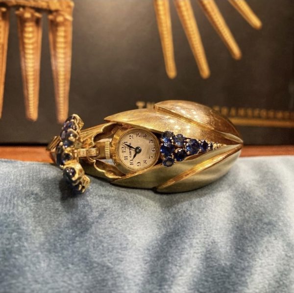 Retro Cartier Sapphire Mystery Watch Bracelet - Image 2