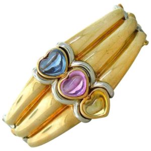 Bulgari Multi-Color Sapphire Heart Bracelet