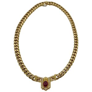 Bulgari Ruby and Diamond Chain Necklace