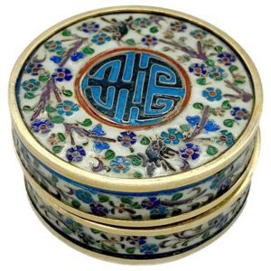 Antique Art Nouveau Enamel Pill Box