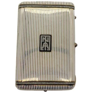 Art Deco Enamel and Diamond Cigarette Case