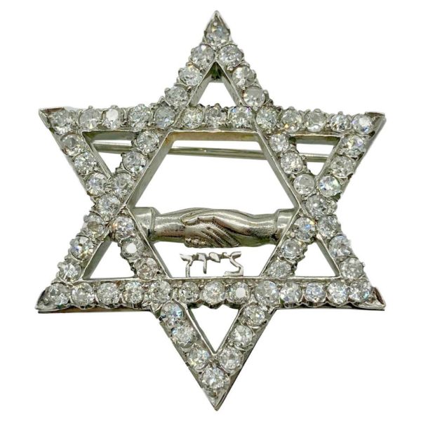 Art Deco Star of David Diamond Brooch