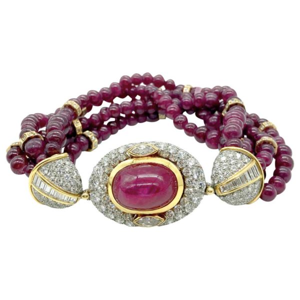 Bulgari Burmese Ruby & Diamond Torsade Bracelet