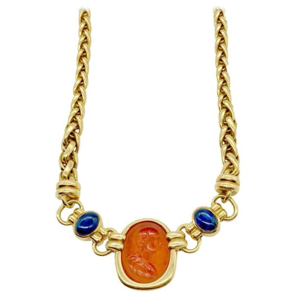 Bulgari Intaglio and Sapphire Necklace