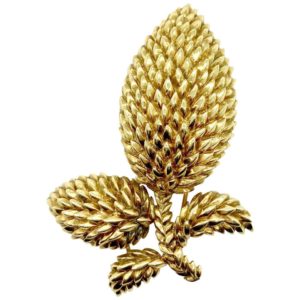 Retro Tiffany Leaf Brooch