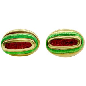 David Webb Enamel Cufflinks