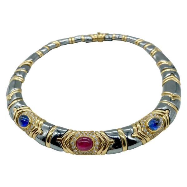 Bulgari Hematite & Gemstone Necklace