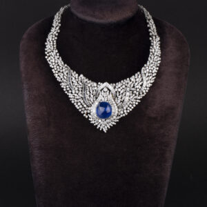 Important Retro Sapphire & Diamond Necklace