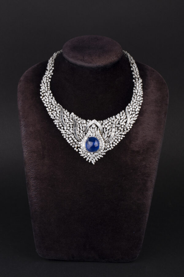Important Retro Sapphire & Diamond Necklace