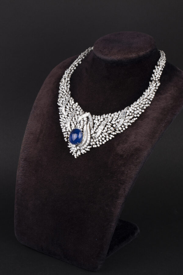 Important Retro Sapphire & Diamond Necklace - Image 3