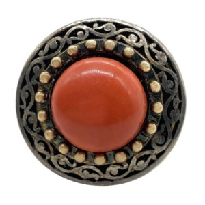 Antique Coral Button Ring