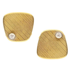 Retro Gold Cufflinks with Diamonds