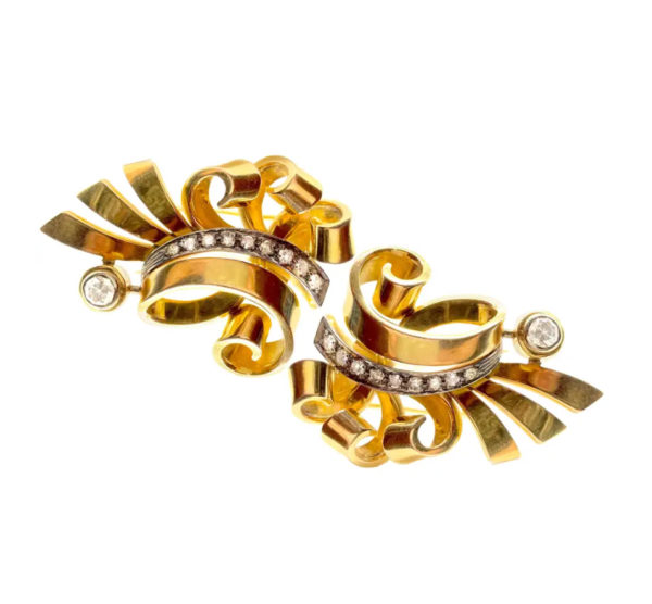 Retro Diamond Swirl Dress Clips