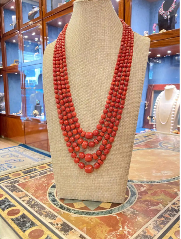 Antique Coral Bead Necklace - Image 2