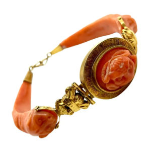 Antique Carved Coral Bracelet