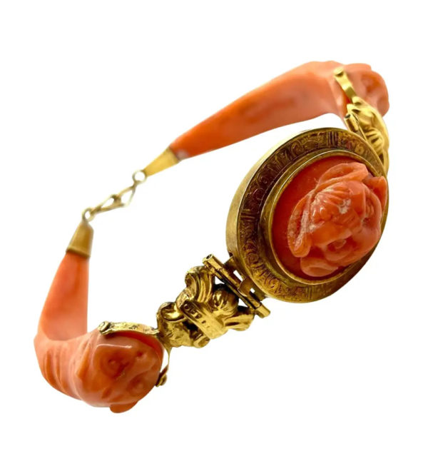 Antique Carved Coral Bracelet