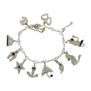 Art Deco Diamond Charm Bracelet