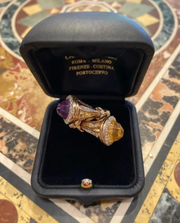 Amethyst, Citrine, & Diamond Bypass Ring - Image 2