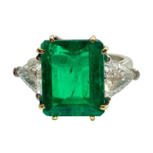 5.44 Carat Colombian Emerald & Diamond Ring