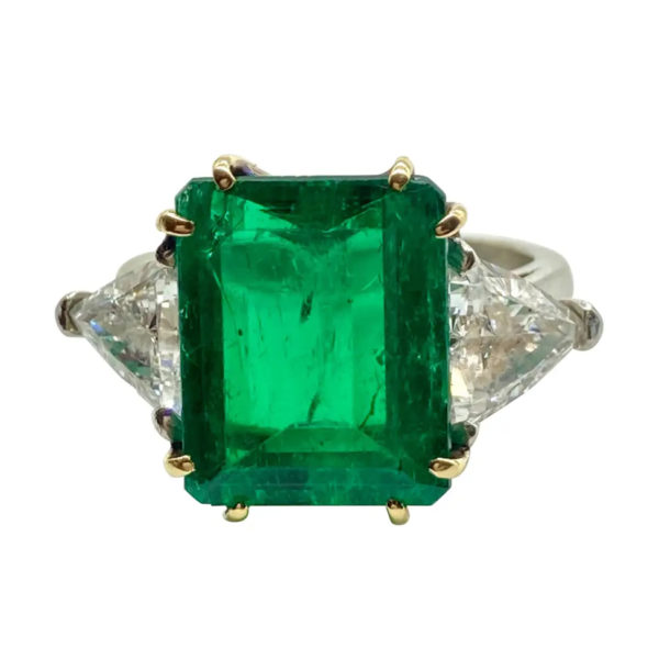 5.44 Carat Colombian Emerald & Diamond Ring