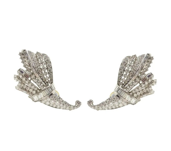 Large Diamond Cornucopia Earrings