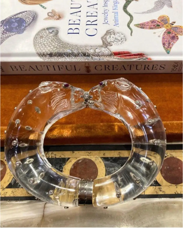 Enormous Rock Crystal Panther Cuff Bracelet - Image 2