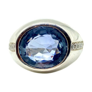 7.80 Carat Ceylon Sapphire & Diamond Ring