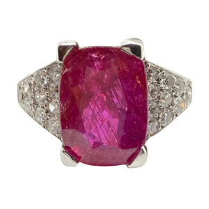 5.20 Carat Burmese Ruby & Diamond Ring
