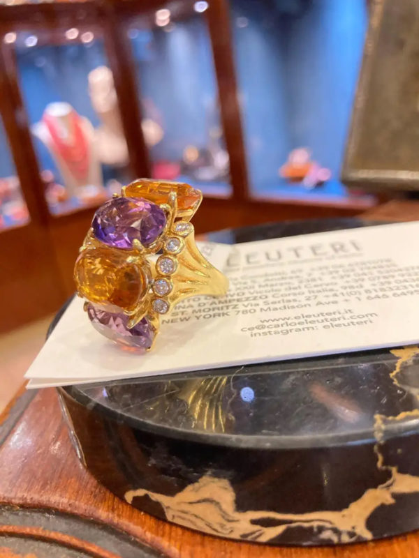 Citrine, Amethyst, Diamond Ring - Image 2