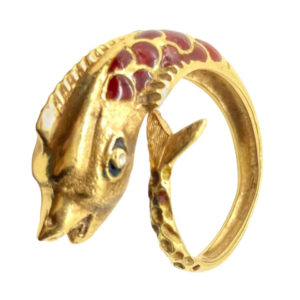 Enamel & Gold Fish Ring