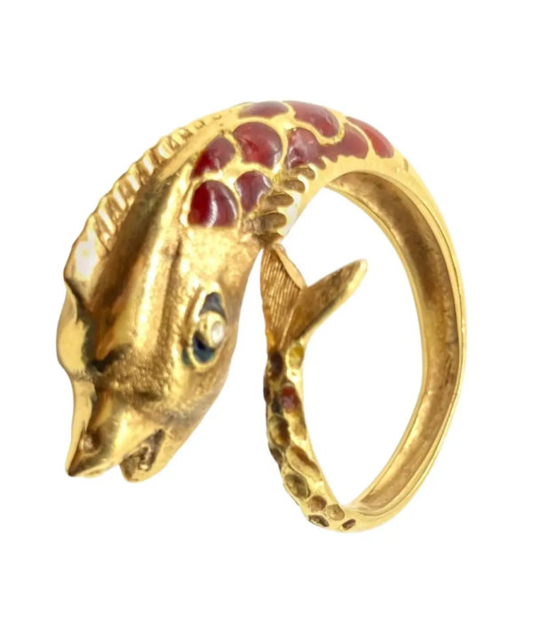 Enamel & Gold Fish Ring