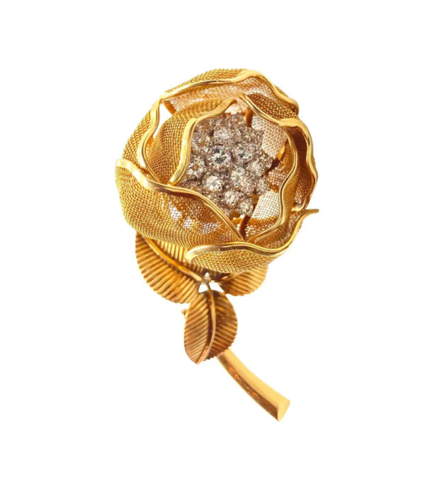 Cartier Diamond Flower Brooch