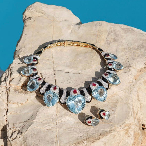 David Webb Important Aquamarine Heart Set - Image 2