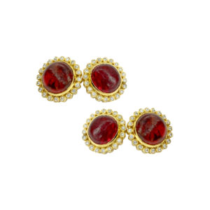 Spessartine Garnet & Diamond Cufflinks