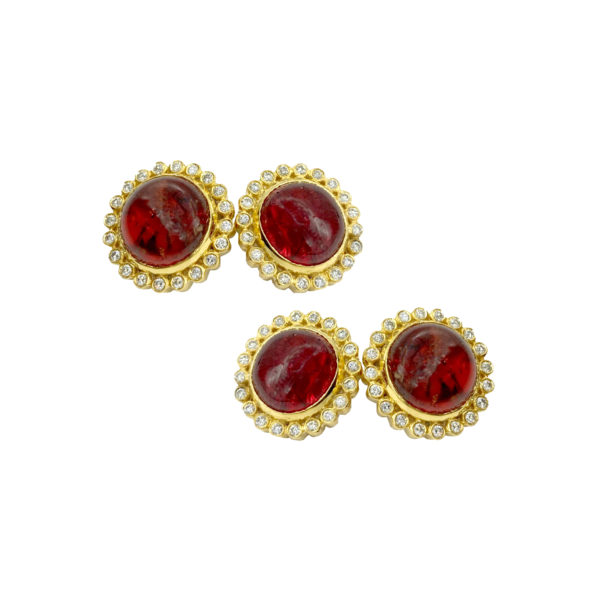 Spessartine Garnet & Diamond Cufflinks