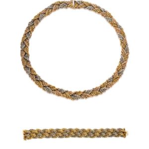Bulgari Two-Color Gold Necklace & Bracelet Set