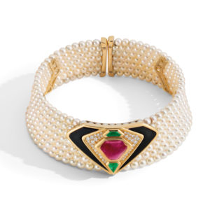 Marina B Pearl & Gemstone Choker Necklace