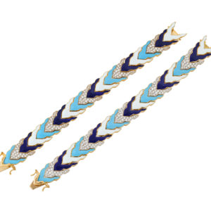 Bulgari Enamel & Diamond Bracelet Pair