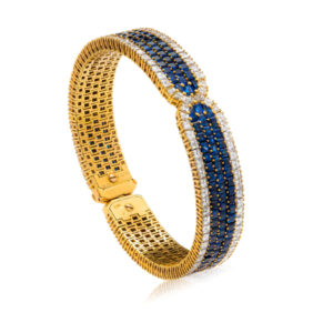 Van Cleef & Arpels Invisible Set Sapphire & Diamond Bracelet