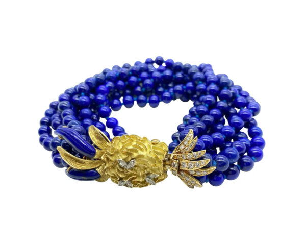 Cartier Diamond & Lapis Torsade Bracelet
