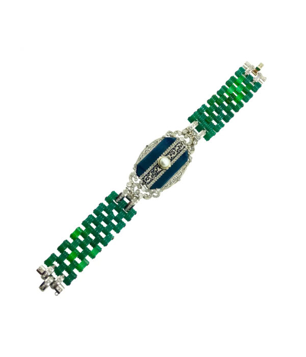 Art Deco Chrysoprase Bracelet