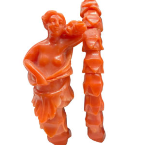 Antique Italian Trapani Carved Coral Bracelet