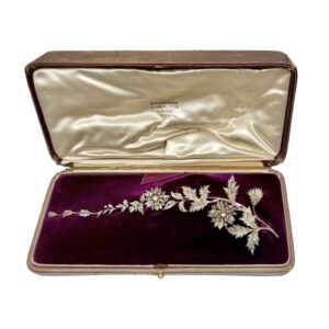Antique Sandoz Diamond En Tremblant Flower Brooch