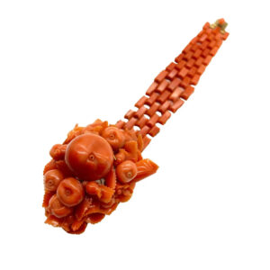 Antique Italian Carved Coral Bracelet