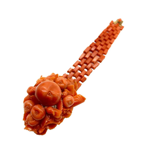 Antique Italian Carved Coral Bracelet
