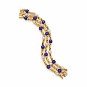 Bulgari Passio Doppio Pearl & Lapis Bracelet