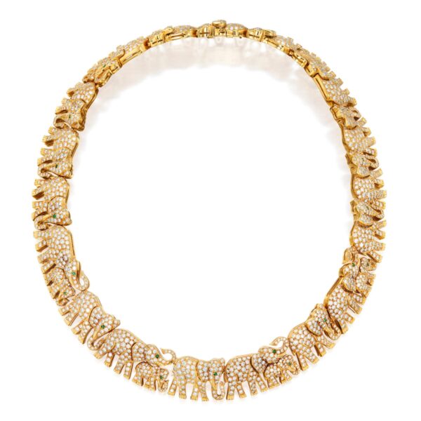 Important Cartier Diamond Elephant Necklace